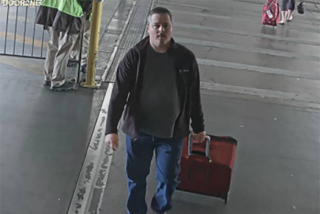 Anthony J. Wrobel, seen in March at McCarran International Airport in Las Vegas (McCarran camera via FBI)