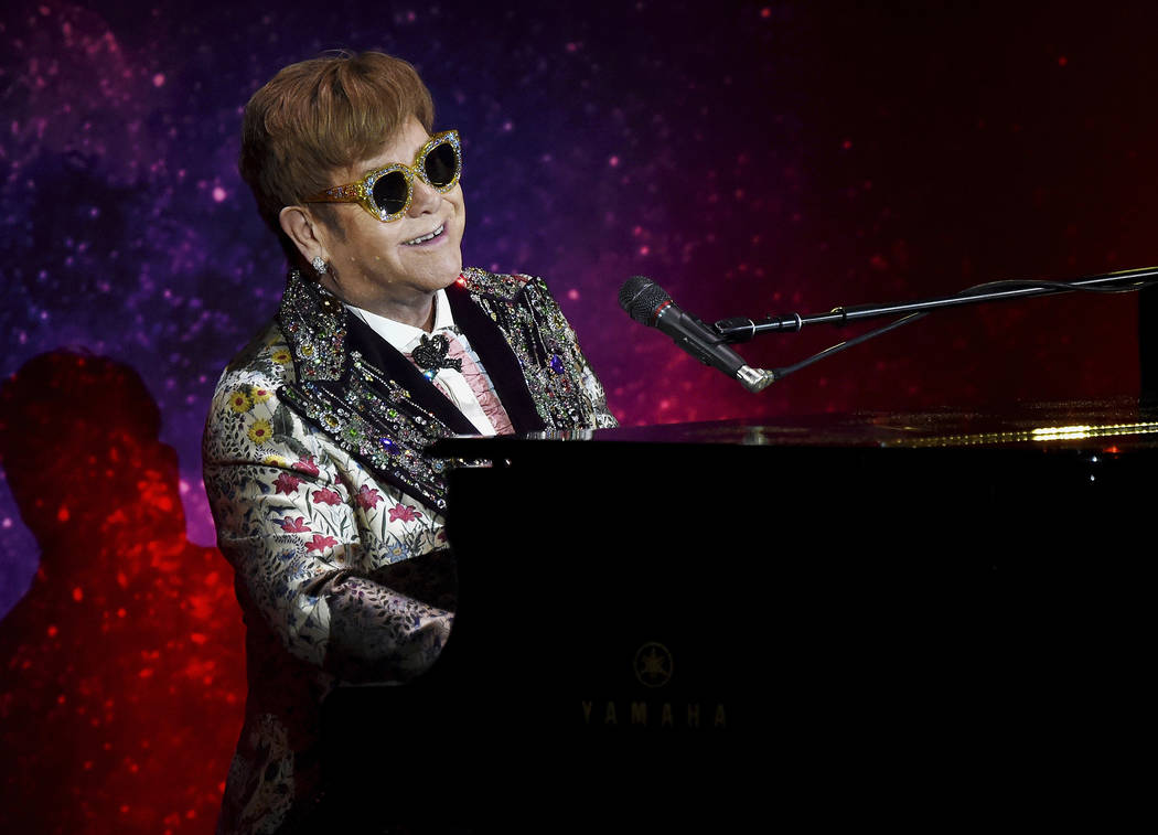 Singer Elton John performs before announcing final world tour at Gotham Hall on Wednesday, Jan. 24, 2018, in New York. (Photo by Evan Agostini/Invision/AP)