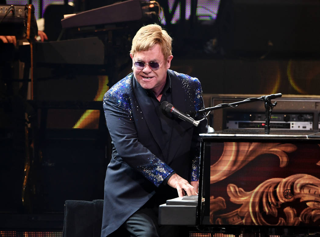 Sir Elton John performs "The Million Dollar Piano" at The Colosseum at Caesars Palace on Saturday, Dec. 31, 2016, in Las Vegas. (Denise Truscello/WireImage)