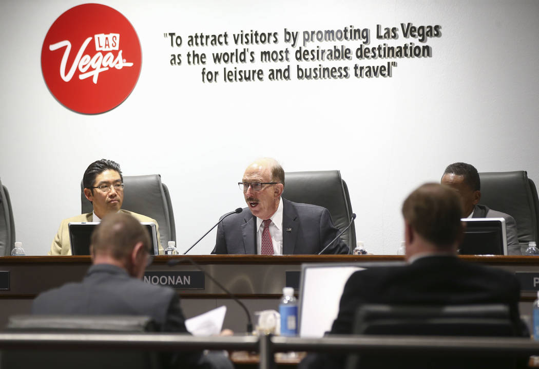 Las Vegas Convention and Visitors Authority board member Bill Noonan, center, admonished CEO Rossi Ralenkotter for using the agency's resources for personal travel. Chase Stevens Las Vegas Review- ...