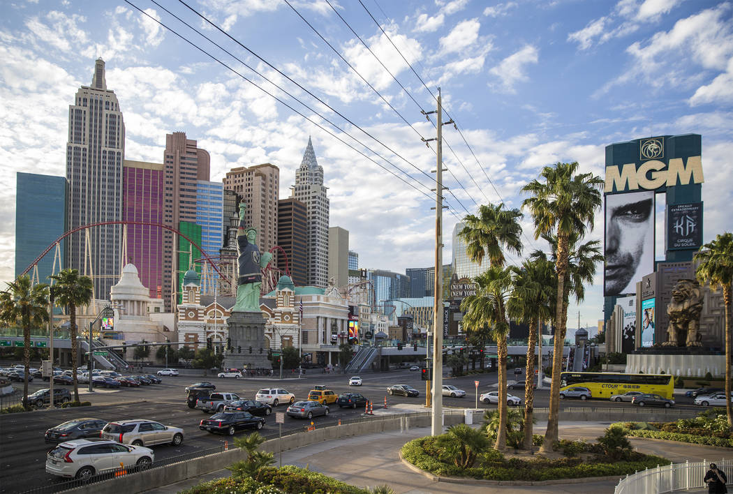The Las Vegas Strip at dusk on Wednesday, April 25, 2018. Benjamin Hager Las Vegas Review-Journal @benjaminhphoto