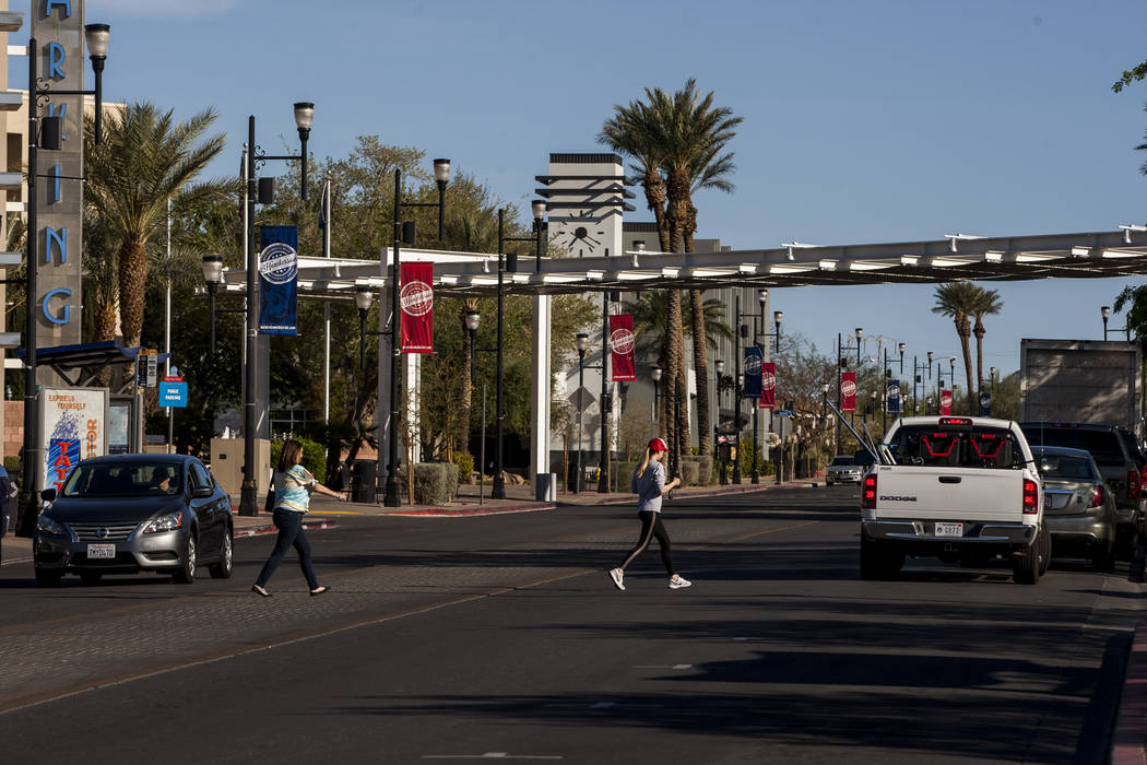 People cross Water Street near the Henderson Convention Center in Henderson on Friday, March 30, 2018.  Patrick Connolly Las Vegas Review-Journal @PConnPie