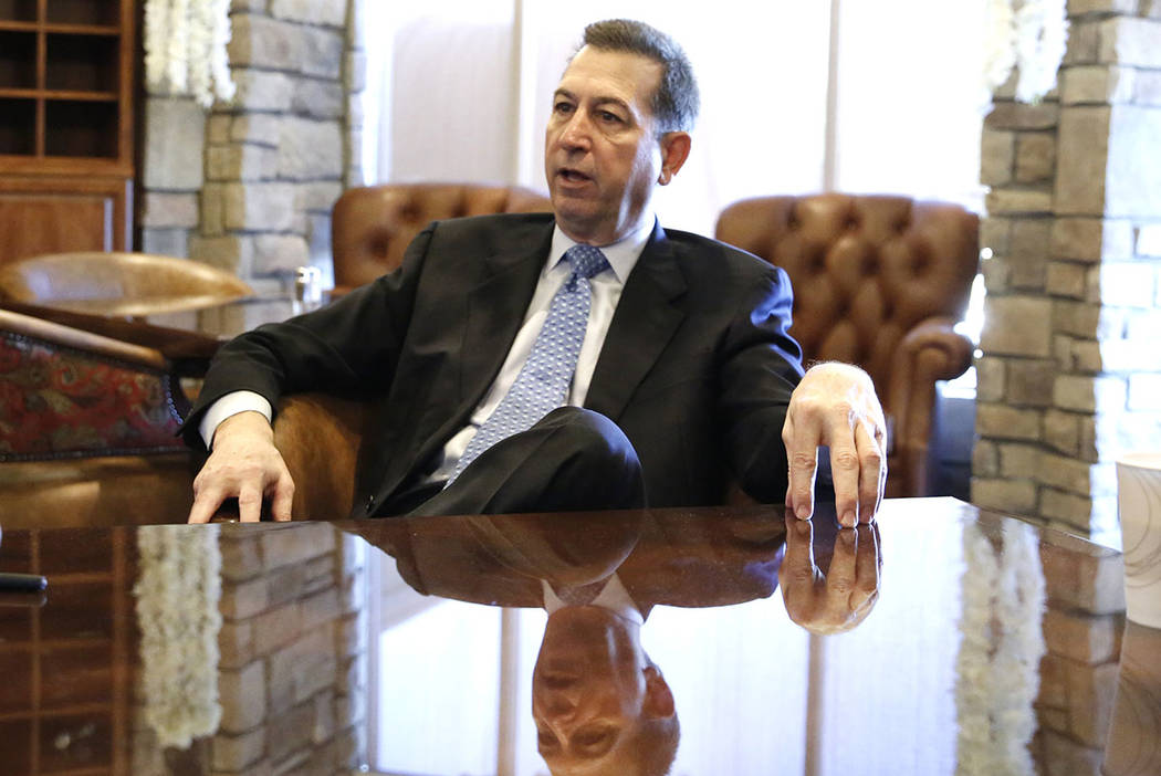 Joseph Otting, U.S. comptroller of the currency, speaks during an interview with the Las Vegas Review-Journal on Thursday, April 12, 2018, in Las Vegas. Bizuayehu Tesfaye/Las Vegas Review-Journal ...