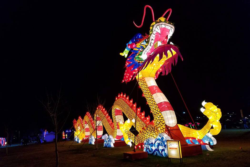 A massive dragon lantern lights up Craig Ranch Regional Park, which has become a magnet for festivals and special events, on Feb. 16, 2018. Richard N. Velotta/Las Vegas Review-Journal @RickVelotta