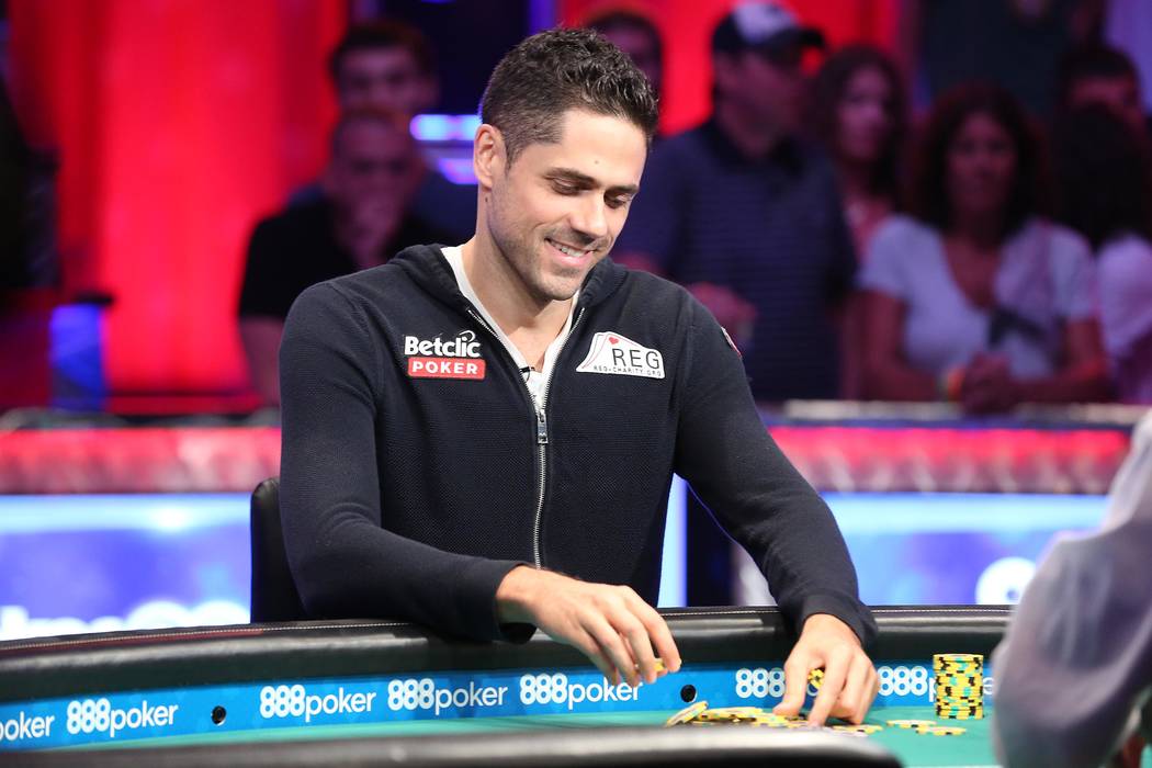 Benjamin Pollak plays at the World Series of Poker final table at the Rio Convention Center in Las Vegas on Saturday, July 22, 2017. Bridget Bennett Las Vegas Review-Journal @bridgetkbennett