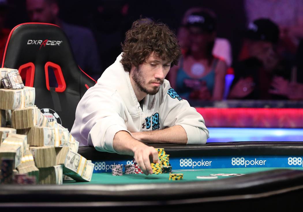 Dan Ott, pictured, face off against Scott Blumstein at the World Series of Poker final table at Rio Convention Center in Las Vegas on Saturday, July 22, 2017. Bridget Bennett Las Vegas Review-Jou ...