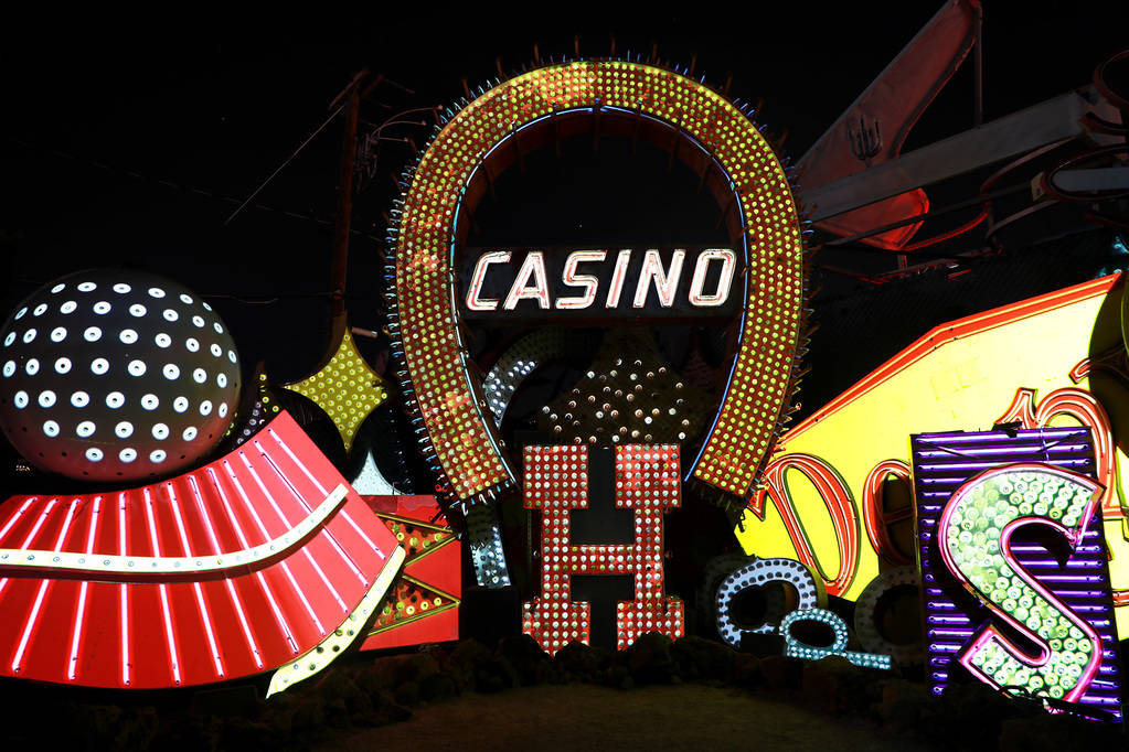 Signs are illuminated in "Brilliant!"– an audiovisual immersion experience that uses technology advances to reanimate 40 monumental examples of the museum's iconic vintage signs at the Neon Muse ...