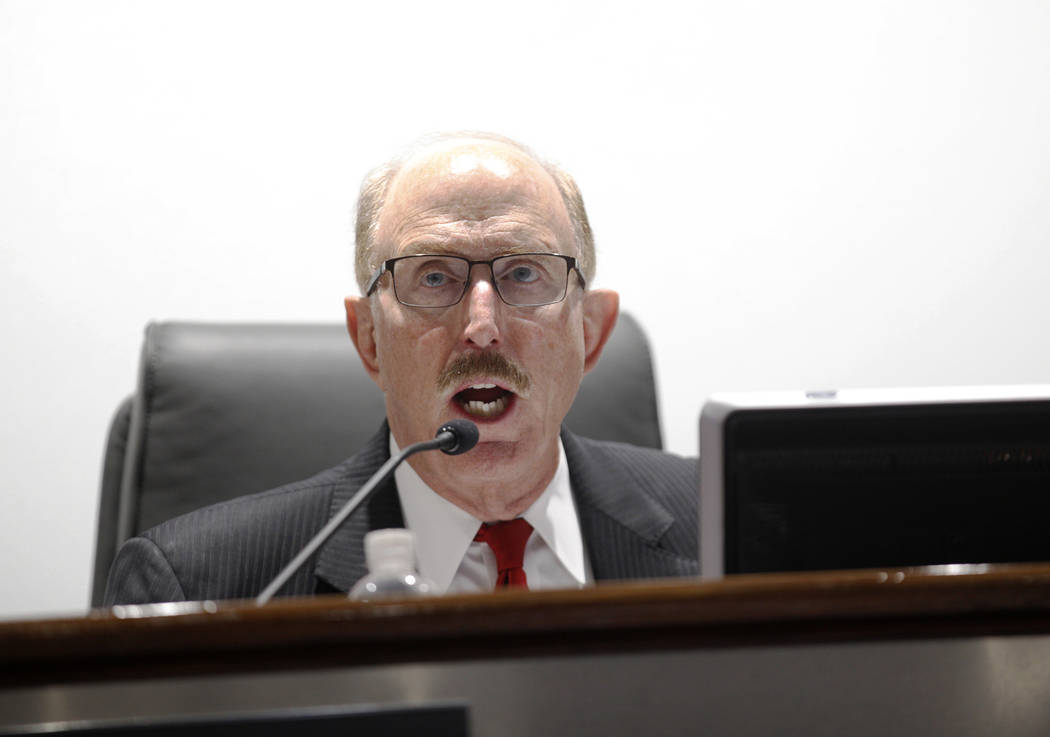 Las Vegas Convention and Visitors Authority member Bill Noonan speaks at a board of directors meeting at the Las Vegas Convention Center in Las Vegas, Tuesday, May 8, 2018. Rachel Aston Las Vegas ...