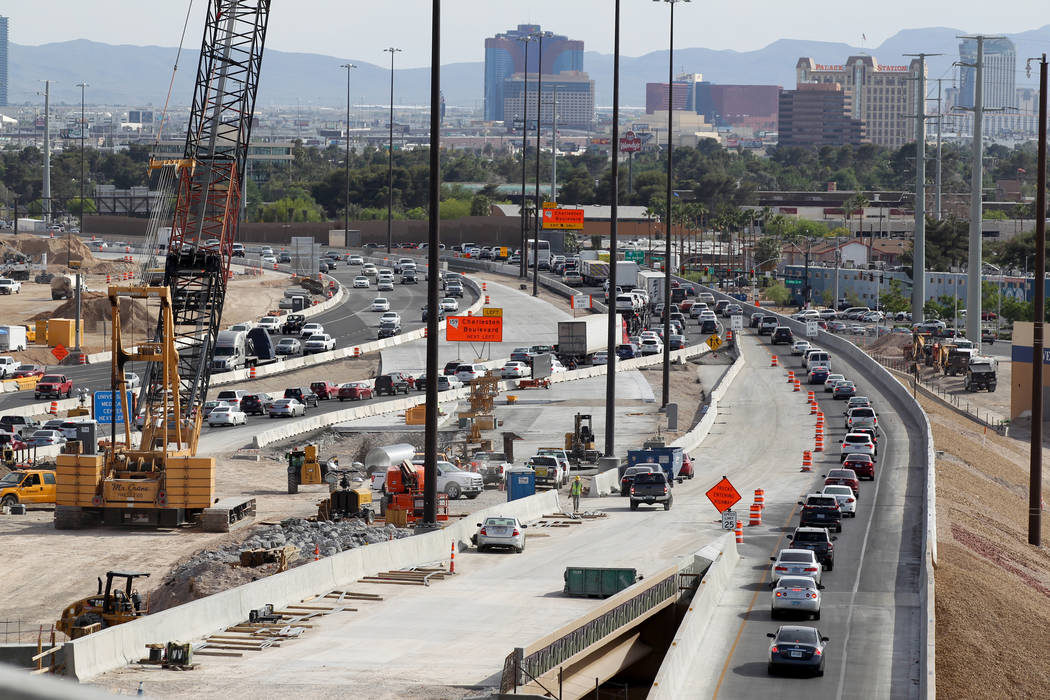 Work continues Project Neon south of the Spaghetti Bowl May, 8, 2018. K.M. Cannon Las Vegas Review-Journal @KMCannonPhoto