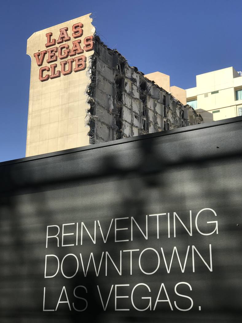 The old Las Vegas Club building on Thursday Oct. 5, 2017.The owners of downtown's D Las Vegas and Golden Gate properties are beginning the process to turn the old Las Vegas Club into a new hotel-c ...