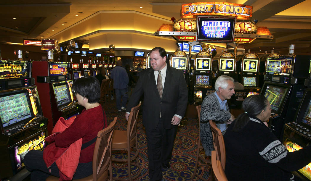 Michael Gaughan sits in the Sports Book at the South Coast Casino in an undated photo. (Las Vegas Review-Journal)
