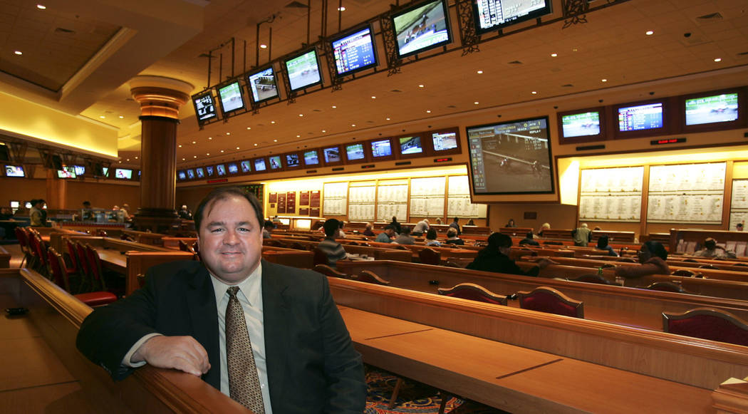 Michael Gaughan sits in the Sports Book at the South Coast Casino in an undated photo. (Las Vegas Review-Journal)