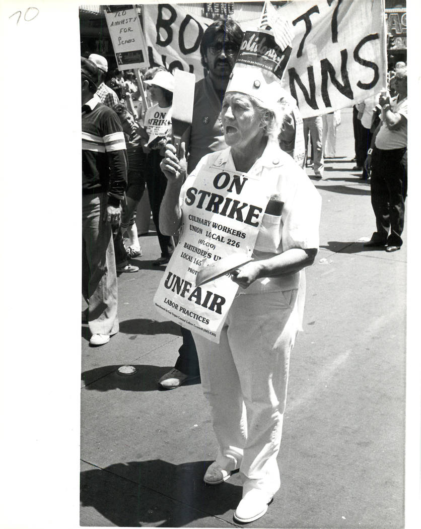 Labor: Culinary Union Strike 1984 - 1984 Culinary Union with Bartenders strike together. (Wayne C. Kodey/Las Vegas Review-Journal)