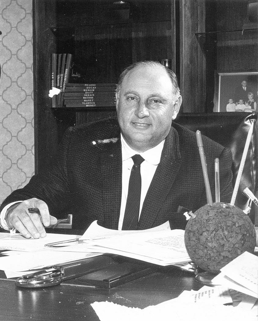 Jay Sarno poses in his office in this undated courtesy photo. Sarno is credited with inventing the fantasy resort and modern family resort concepts, turning them into reality on the Strip as Caesa ...
