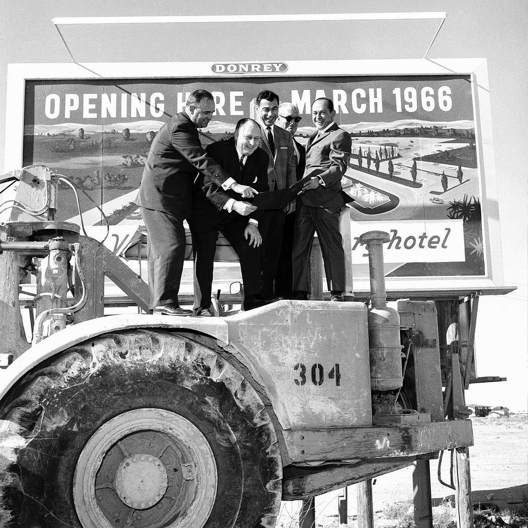 1/26/1965 Caesars Palace groundbreaking. Kirk Kerkorian, Jay Sarno, Nate Jacobson (Photo by Jerry Abbott/Las Vegas News Bureau