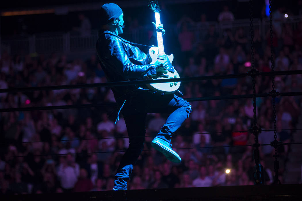 The Edge of U2 performs at T-Mobile Arena in Las Vegas on Friday, May 11, 2018. Chase Stevens Las Vegas Review-Journal @csstevensphoto