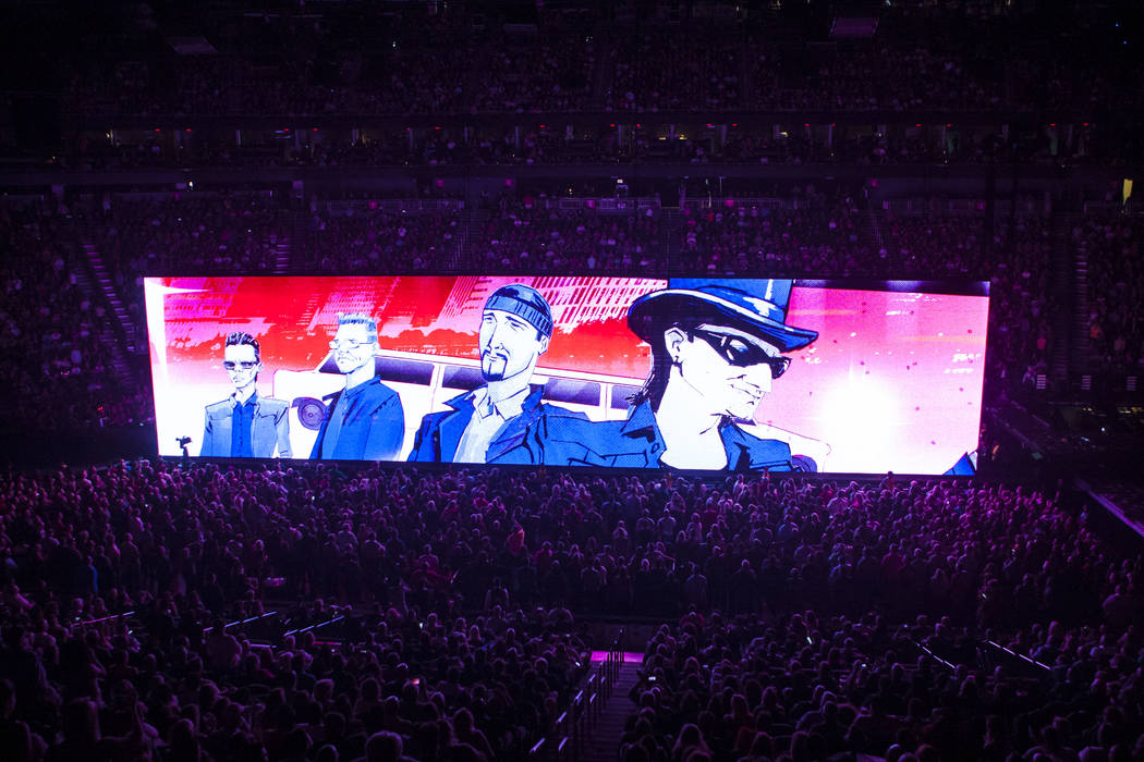 U2 performs at T-Mobile Arena in Las Vegas on Friday, May 11, 2018. Chase Stevens Las Vegas Review-Journal @csstevensphoto