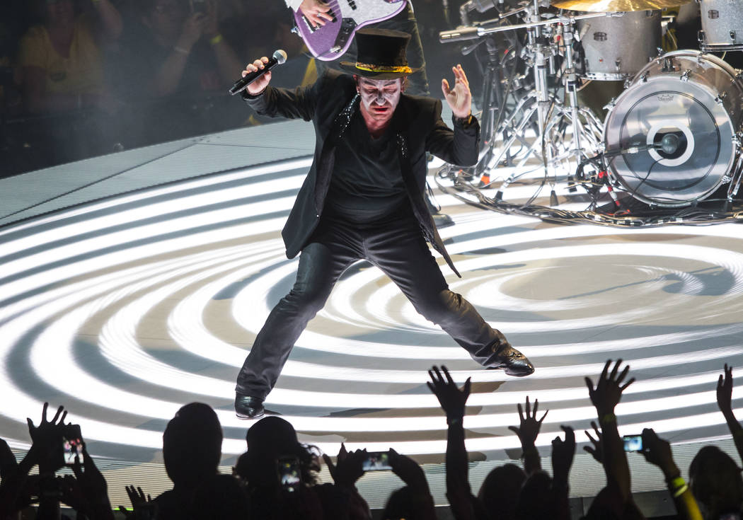 Bono of U2 performs at T-Mobile Arena in Las Vegas on Friday, May 11, 2018. Chase Stevens Las Vegas Review-Journal @csstevensphoto