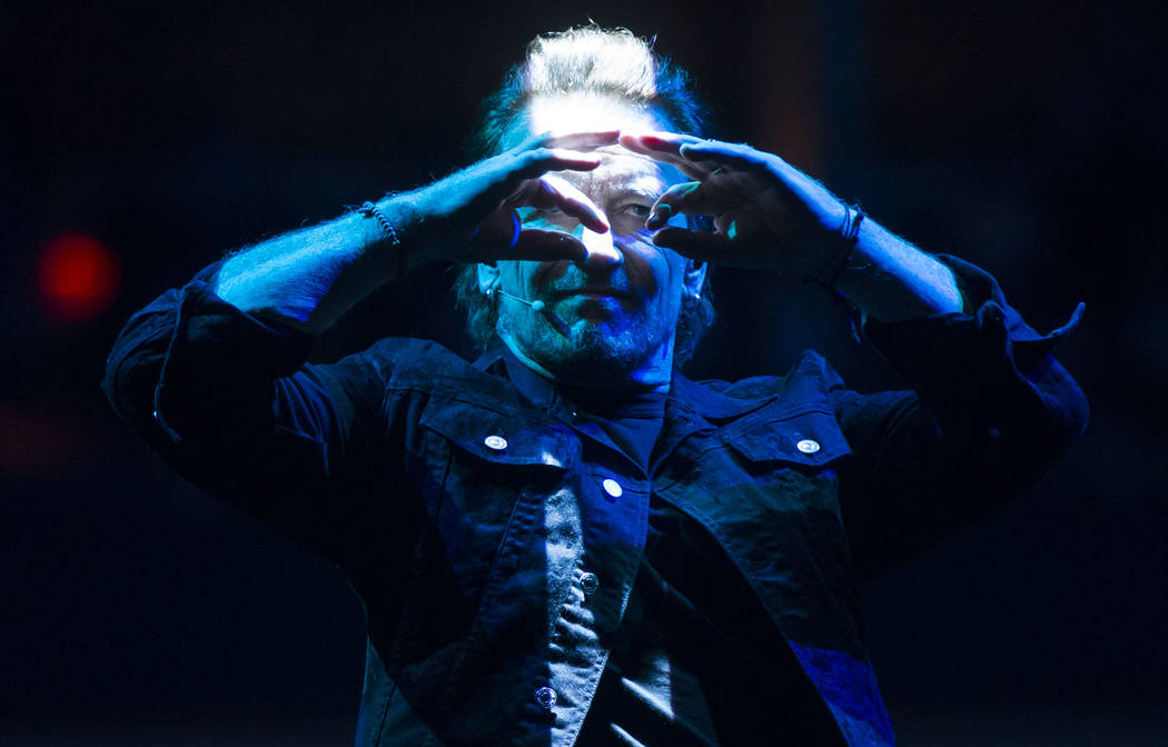 Bono of U2 performs at T-Mobile Arena in Las Vegas on Friday, May 11, 2018. Chase Stevens Las Vegas Review-Journal @csstevensphoto