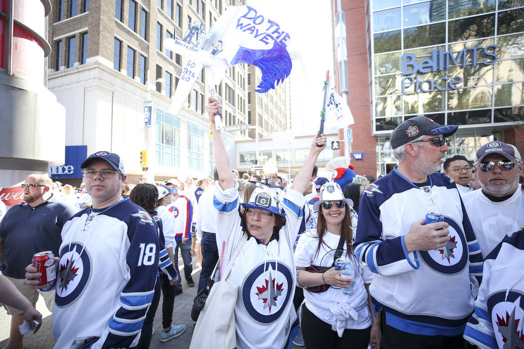 Winnipeg Jets Whiteout Street Party Stock Photo - Download Image