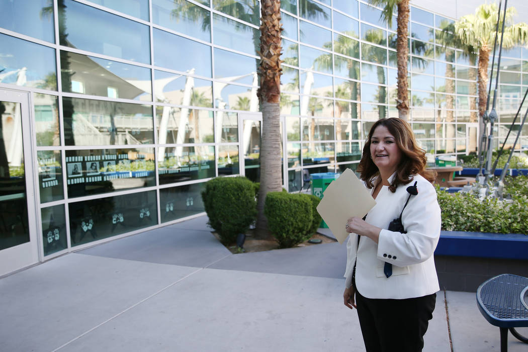 East Career and Technical Academy principal Darlin Delgado during a tour of the school in Las Vegas, Friday, May 4, 2018. Erik Verduzco Las Vegas Review-Journal @Erik_Verduzco
