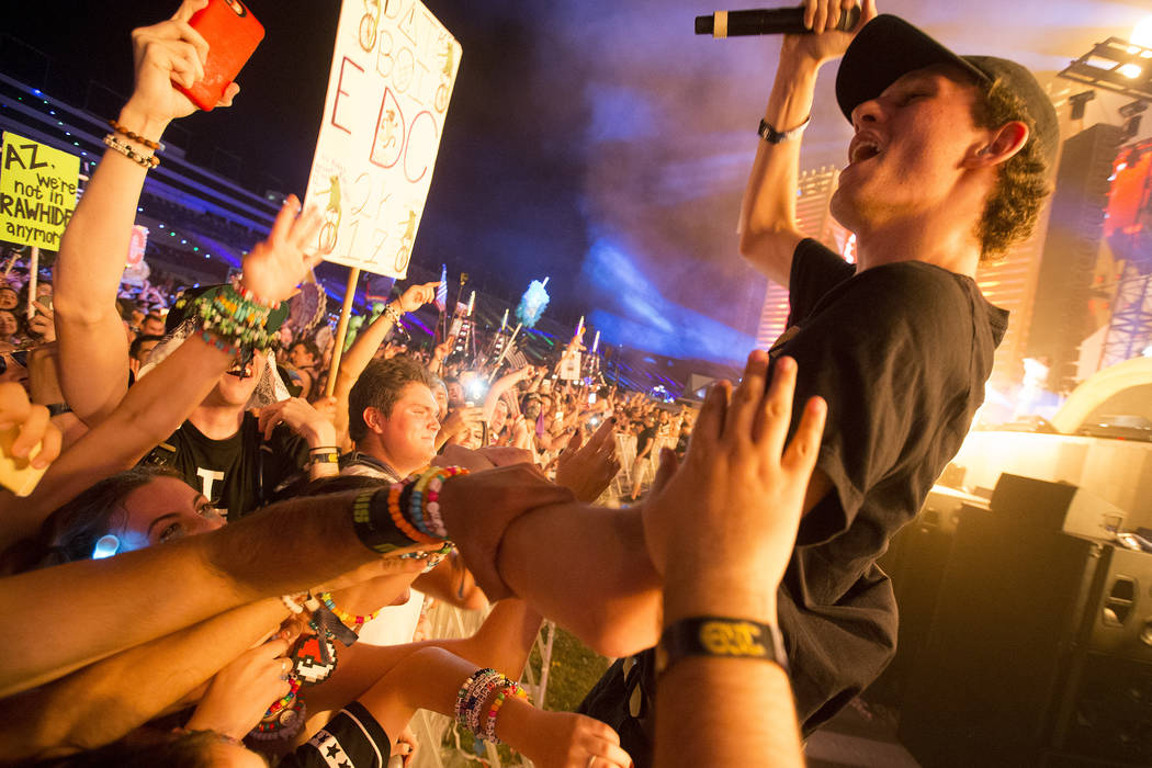 Lewis The Child performs a set at Cosmic Meadow on the second night of Electric Daisy Carnival at Las Vegas Motor Speedway on Saturday, June 17, 2017 in Las Vegas. Bridget Bennett Las Vegas Review ...