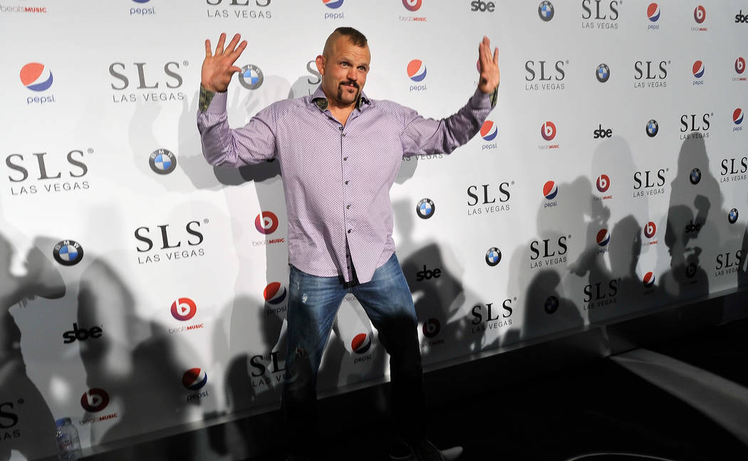 Former mixed martial artist Chuck Liddell arrives at the SLS Las Vegas for the grand opening celebration on Friday, Aug. 22, 2014. (David Becker/Las Vegas Review-Journal)