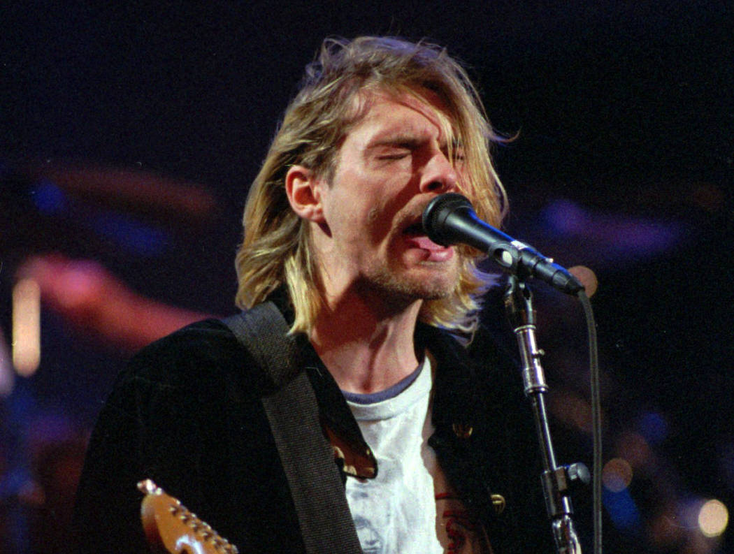 This Dec. 13, 1993 file photo shows Kurt Cobain of the band Nirvana performing in Seattle. (Robert Sorbo/AP)