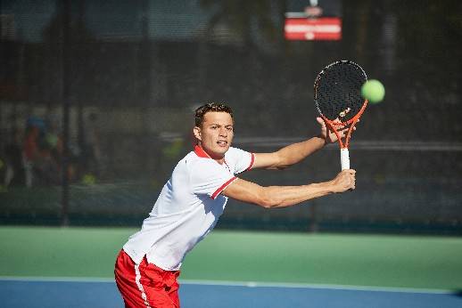 UNLV tennis player Alexandr Cozbinov in action in this undated photo. Photo courtesy of UNLV Athletics.
