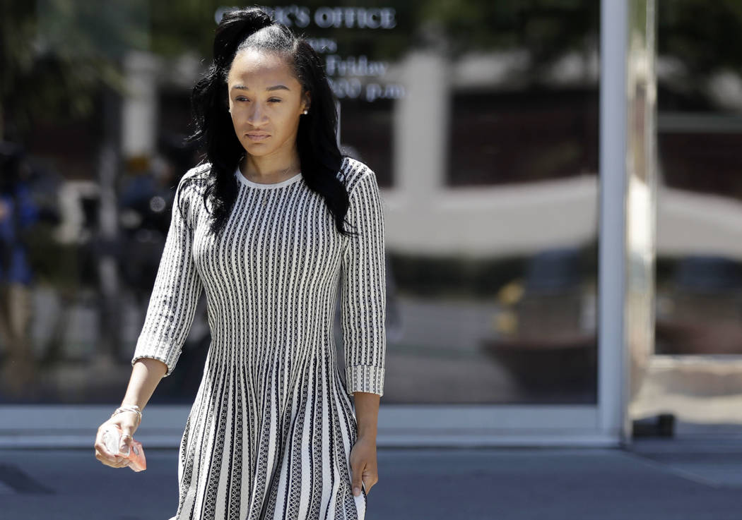 Elissa Ennis, former girlfriend of San Francisco 49ers linebacker Reuben Foster, walks out of Santa Clara County Superior Court after testifying in Foster's preliminary hearing, Thursday, May 17, ...