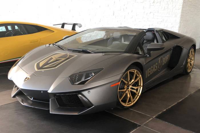 Jonathan Marchessault Steps Out Of A Golden Knights-Themed Lamborghini And  Toward The Stanley Cup
