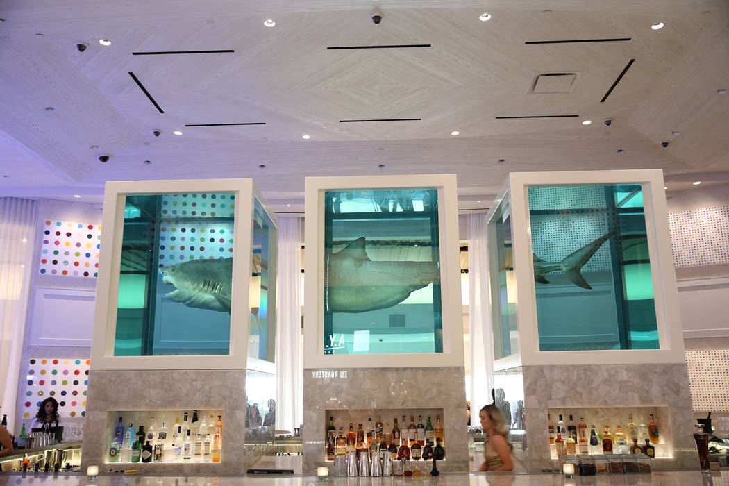 Damien Hirst's The Unknown, Explored, Explained, Exploded, shark art piece inside the renovated Palms hotel-casino in Las Vegas, Thursday, May 17, 2018. Erik Verduzco Las Vegas Review-Journal @Eri ...