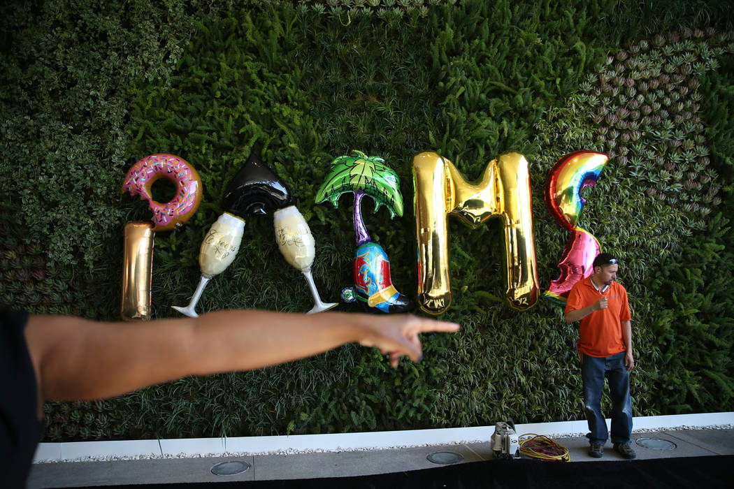 An art piece spelling out Palms outside of the hotel-casino in Las Vegas, Thursday, May 17, 2018. Erik Verduzco Las Vegas Review-Journal @Erik_Verduzco
