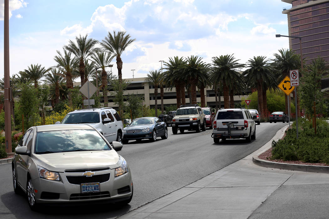 The traffic to get in the parking lot of the City National Arena in Las Vegas, Sunday, May 20, 2018. The Arsenal retail store sold all 150 western conference championship shirts for the Golden Kni ...