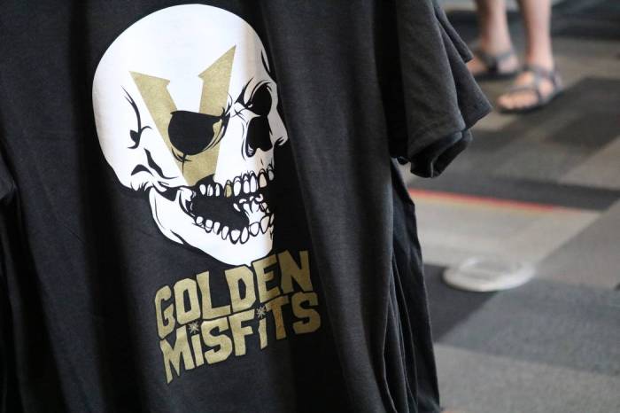 Knights merchandise includes Golden Misfits T-shirts