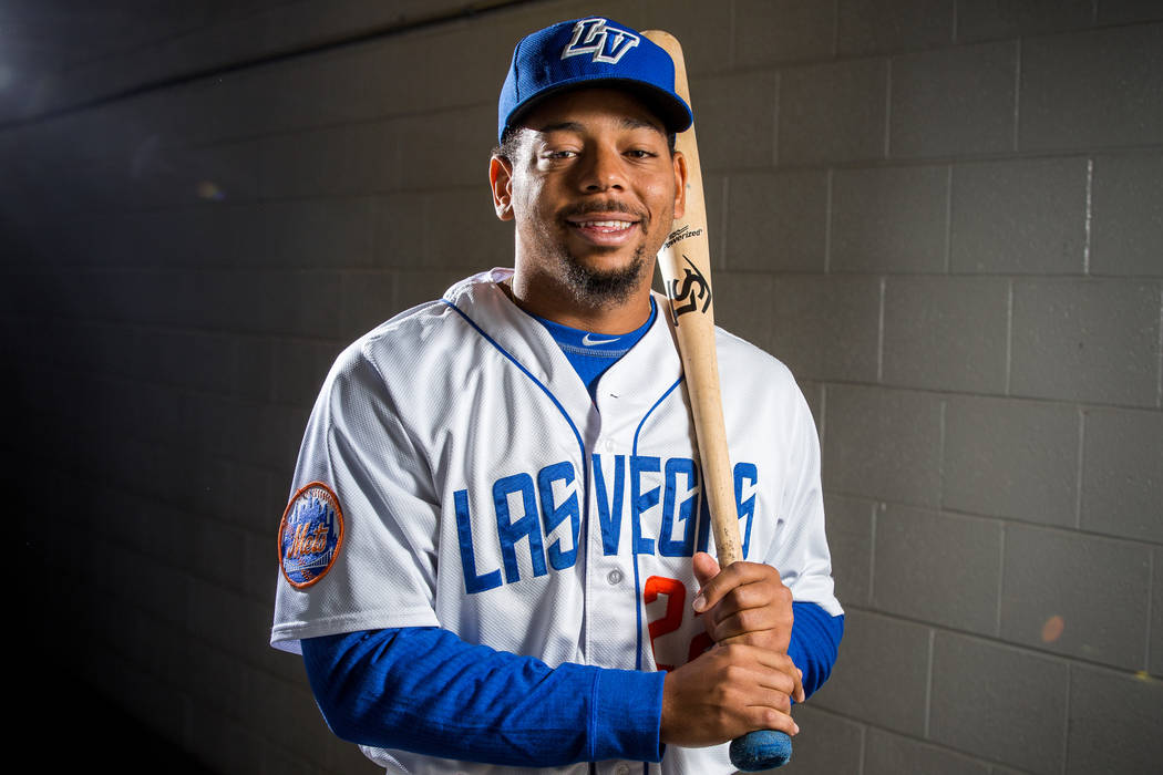 51s first baseman Dominic Smith during the 51s media day at Cashman Field in Las Vegas on Tuesday, April 3, 2018. Patrick Connolly Las Vegas Review-Journal @PConnPie