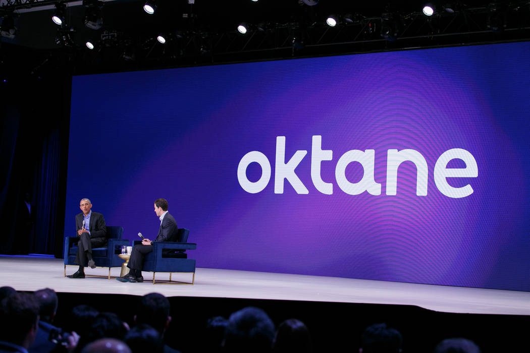 Former President Barack Obama on Wednesday delivered an hourlong keynote address at Oktane18, a three-day customer conference held by Okta, a San Francisco-based security software firm at the Aria ...