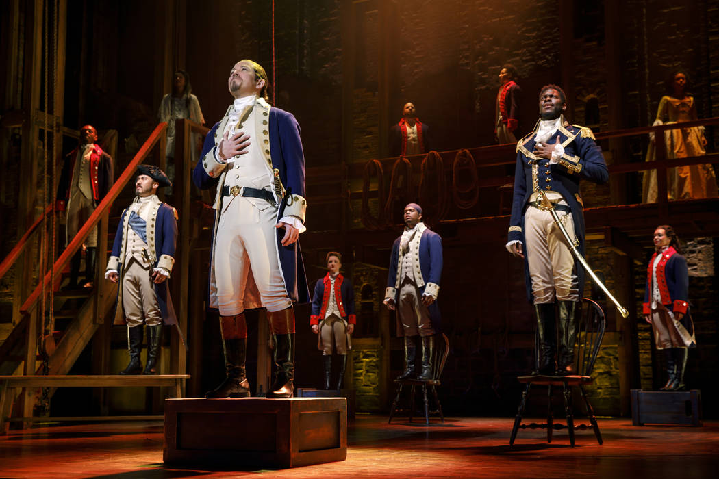 The national touring company of "Hamilton," playing The Smith Center May 29-June 28, 2018.