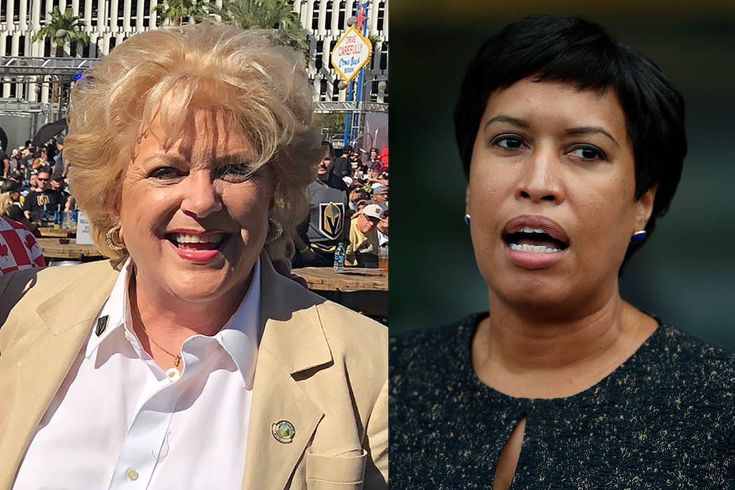 Las Vegas Mayor Carolyn Goodman, left, and Washington, D.C., Mayor Muriel Bowser (Las Vegas Review-Journal and The Associated Press)