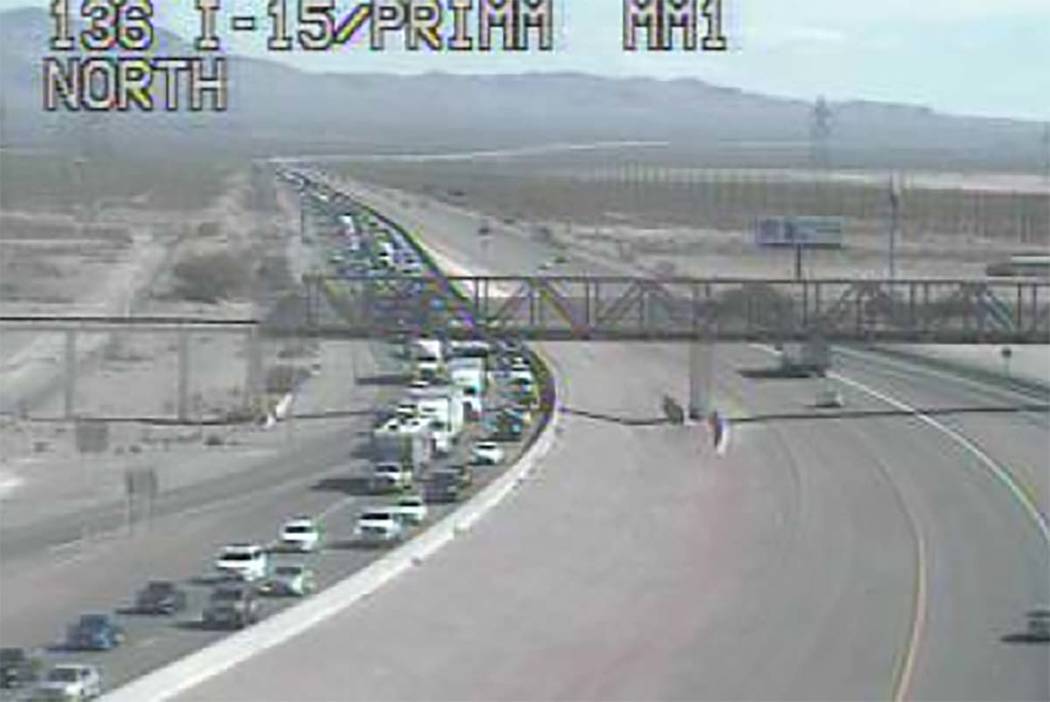 I15 traffic heavy from Las Vegas into Southern California Las Vegas