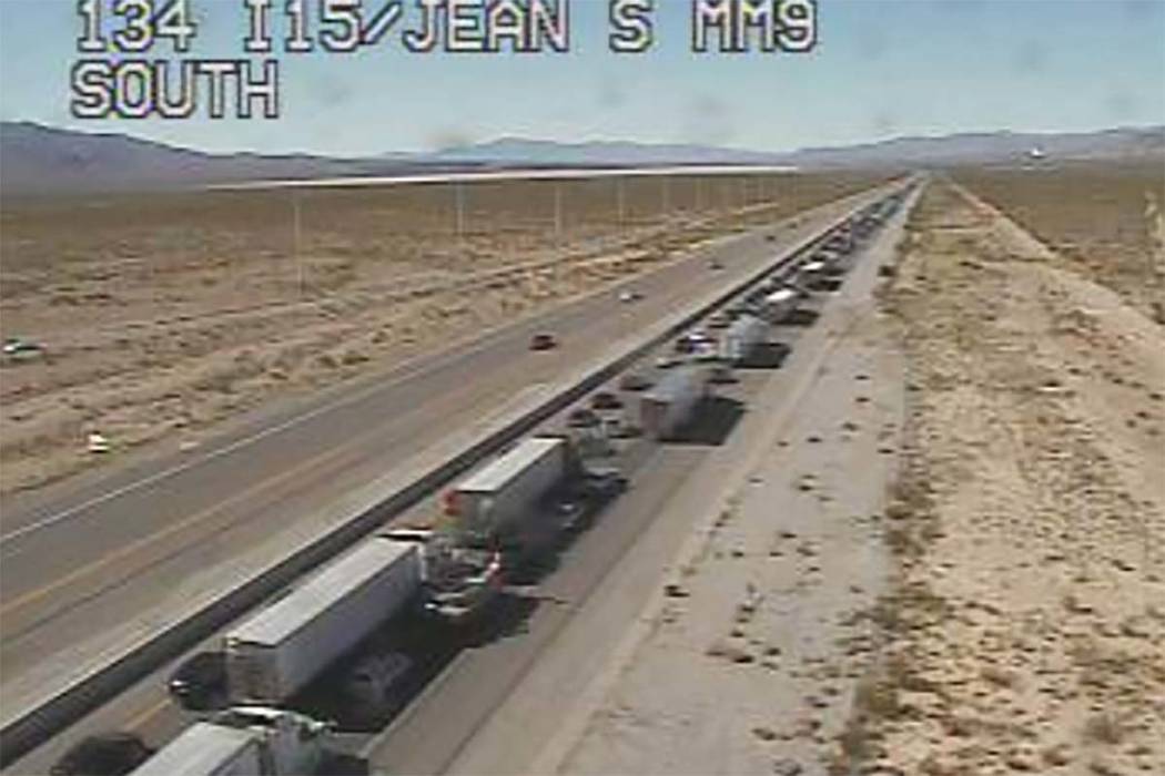 I15 traffic heavy from Las Vegas into Southern California Las Vegas
