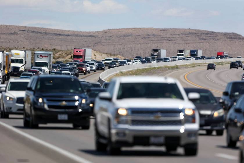 I15 traffic heavy from Las Vegas into Southern California Las Vegas