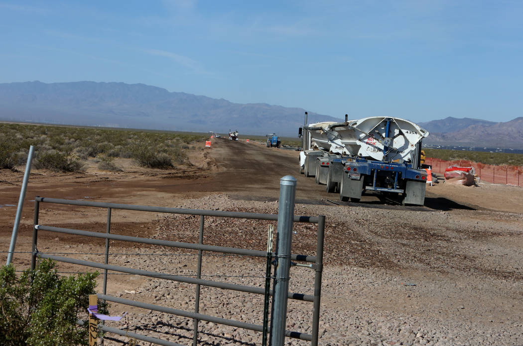 The construction site of the El Dorado Valley solar projects photographed on Thursday, May 31, 2018, in Boulder City. Bizuayehu Tesfaye/Las Vegas Review-Journal @bizutesfaye