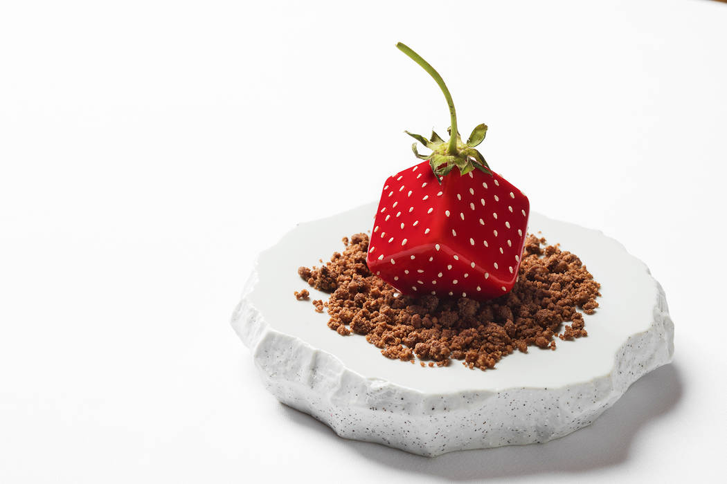 The Strawberry dessert will be made with almond-salted streusel, strawberry confit and micro basil. Anthony Mair