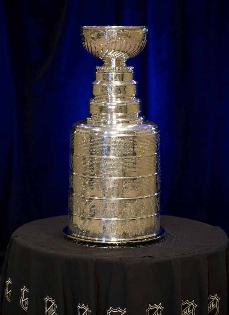 The Stanley Cup on display at The Westin hotel in Las Vegas on Friday, April 6, 2018. Richard Brian Las Vegas Review-Journal @vegasphotograph