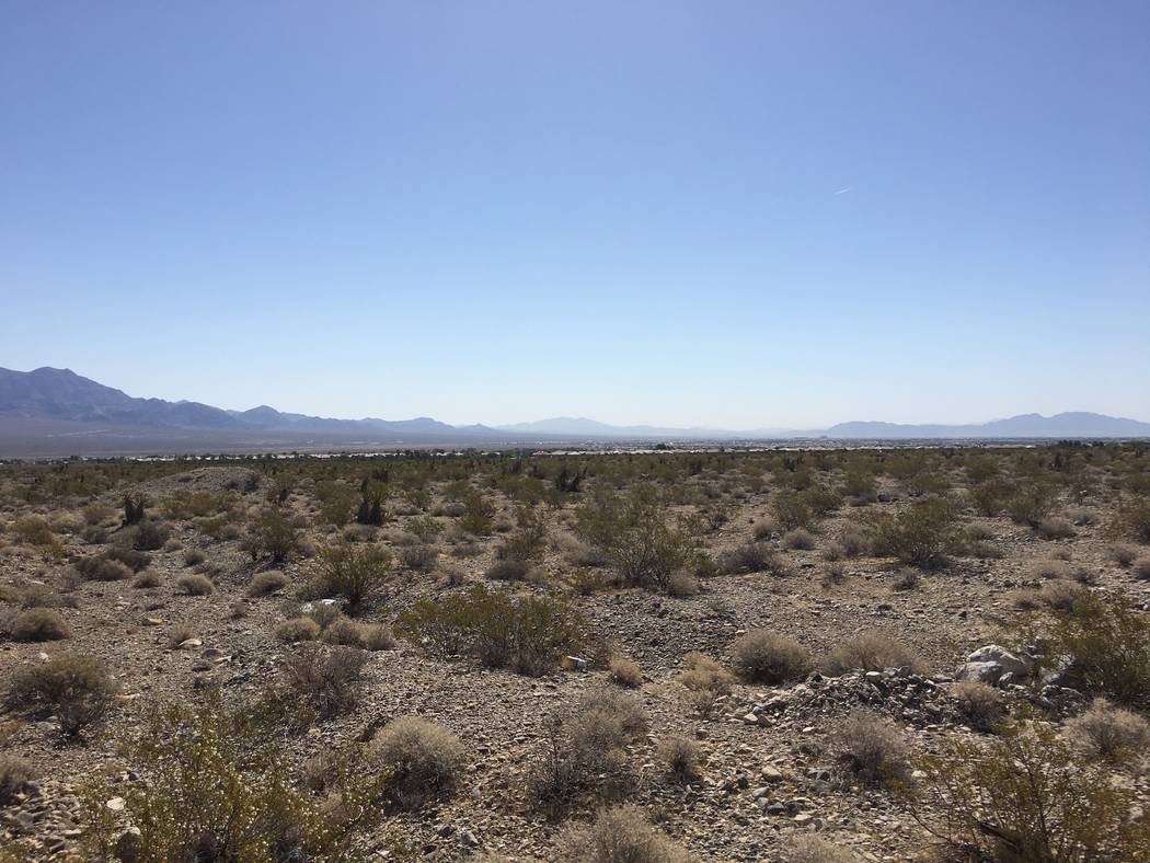 Lennar Corp., Shea Homes and Woodside Homes said they acquired 630 acres of land in the northwest Las Vegas Valley. The project site, between U.S. Highway 95 and Skye Canyon Park Drive, is seen Fr ...