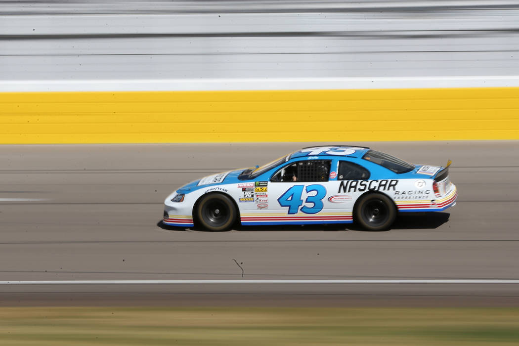 Former hockey star Jeremy Roenick does hot laps at the Las Vegas Motor Speedway in Las Vegas, Wednesday, June 6, 2018. Erik Verduzco Las Vegas Review-Journal @Erik_Verduzco