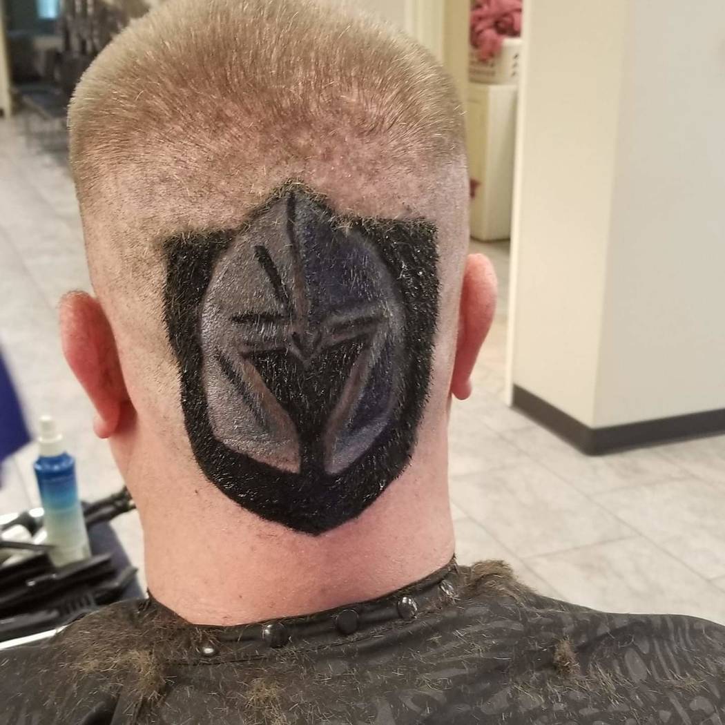 Vegas Golden Knights superfan Michael Long roots on the team by dying his hair.