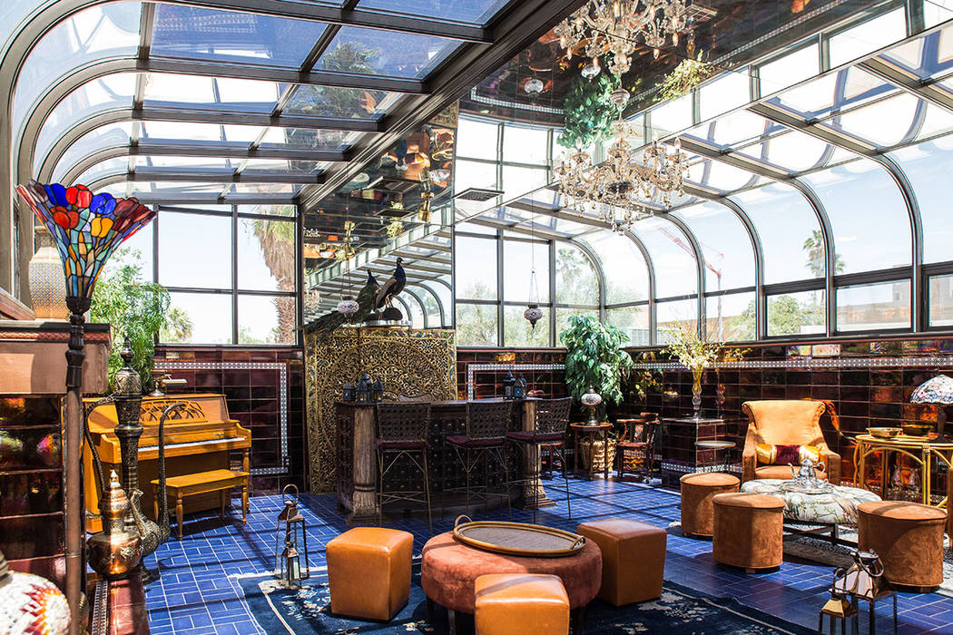 The second-floor atrium has been dubbed as the Moroccan Room for its Tangier-inspired design and imported copper tiles. (Tonya Harvey Real Estate Millions)