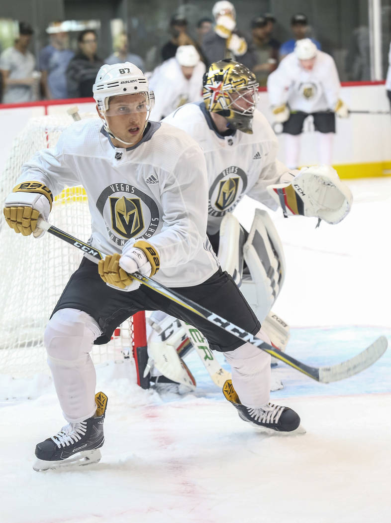 Vegas Golden Knights' Vadim Shipachyov takes part in a scrimmage during team practice at the City National Arena on Friday, Sept. 15, 2017, in Las Vegas. Richard Brian Las Vegas Review-Journal @ve ...